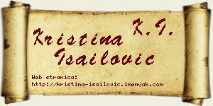 Kristina Isailović vizit kartica